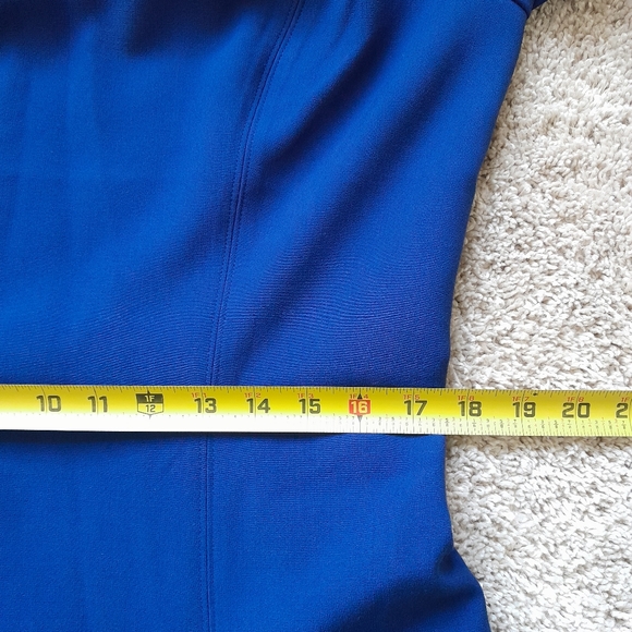 White House Black Market keyhole neckline fit and flare dress navy blue size 14 - Picture 10 of 12